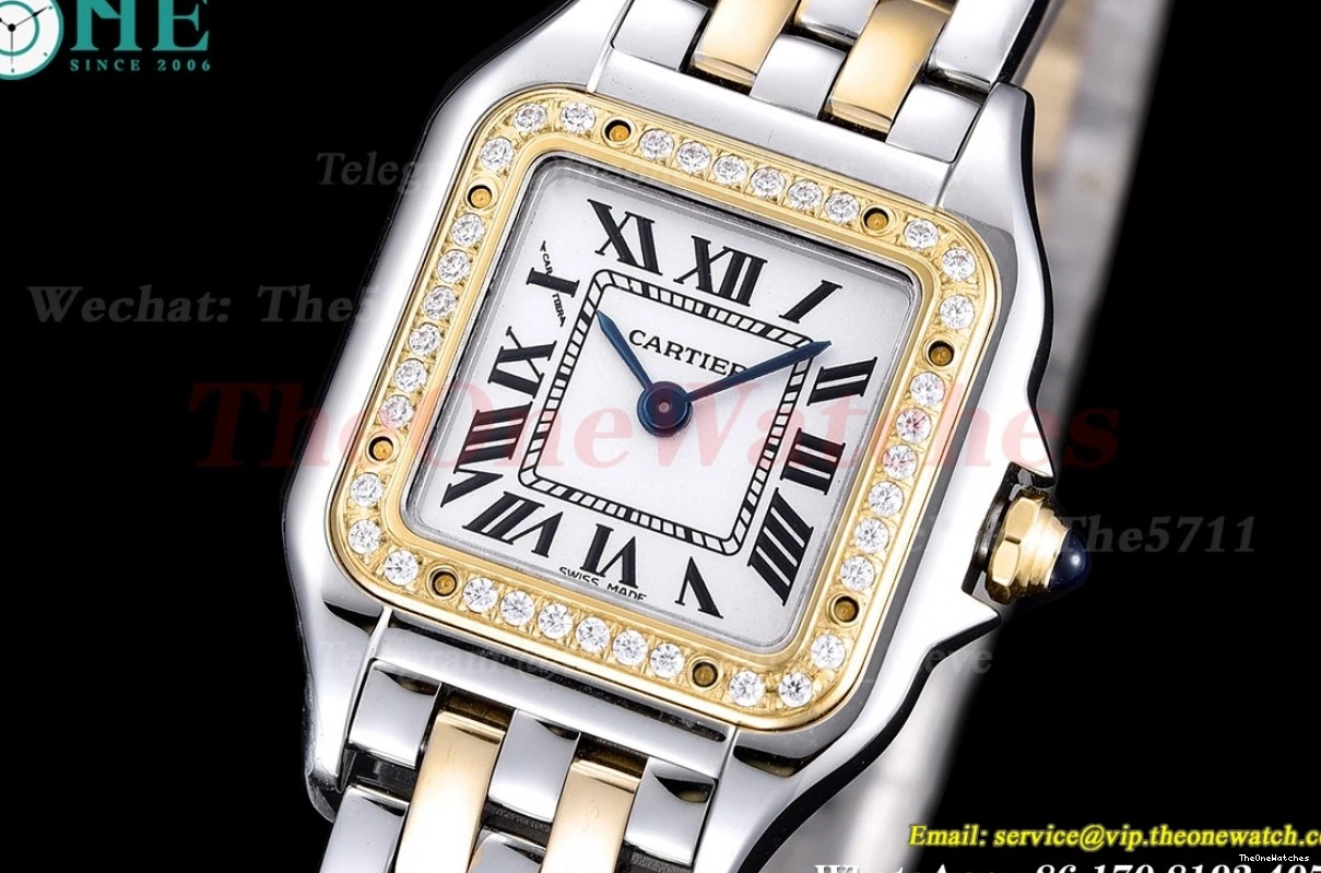Dia YG SS Ladies White De Swiss 8848F Dial Secrete Panthere 22mm Qtz 0115